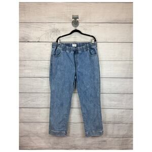 Lane Bryant Plus Size Blue Elastic Waist Denim Straight Leg Jeans Size 18